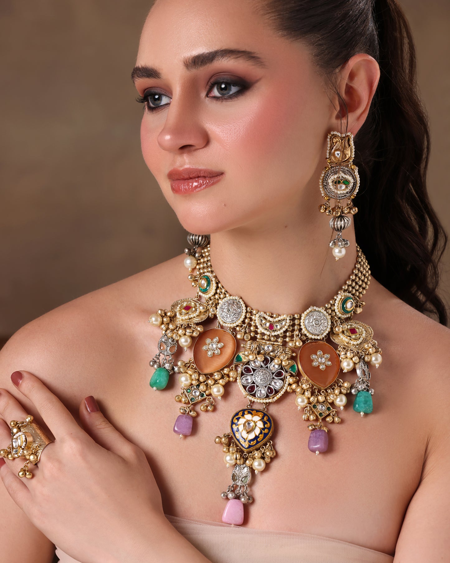 Tanvi Brass Statement Set