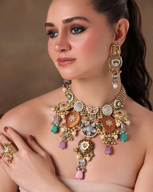 Tanvi Brass Statement Set