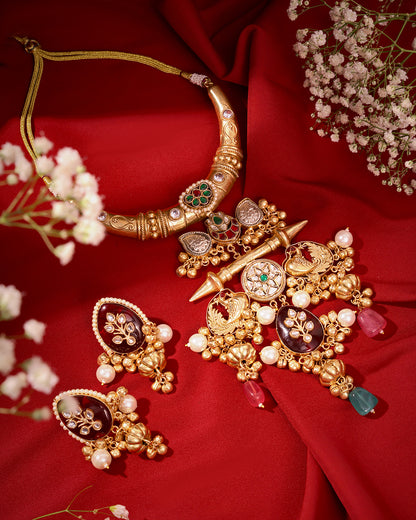 Mrinalini Brass Pendant Set